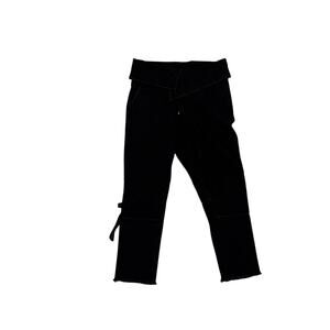 Unravel Ben Travertini Black Fold Over Jeans Back Logo Bow Detail